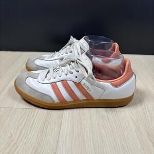 Adidas Samba OG Women’s Size 7.5 White And Pink (Wonder Clay) Gum Sole EUC